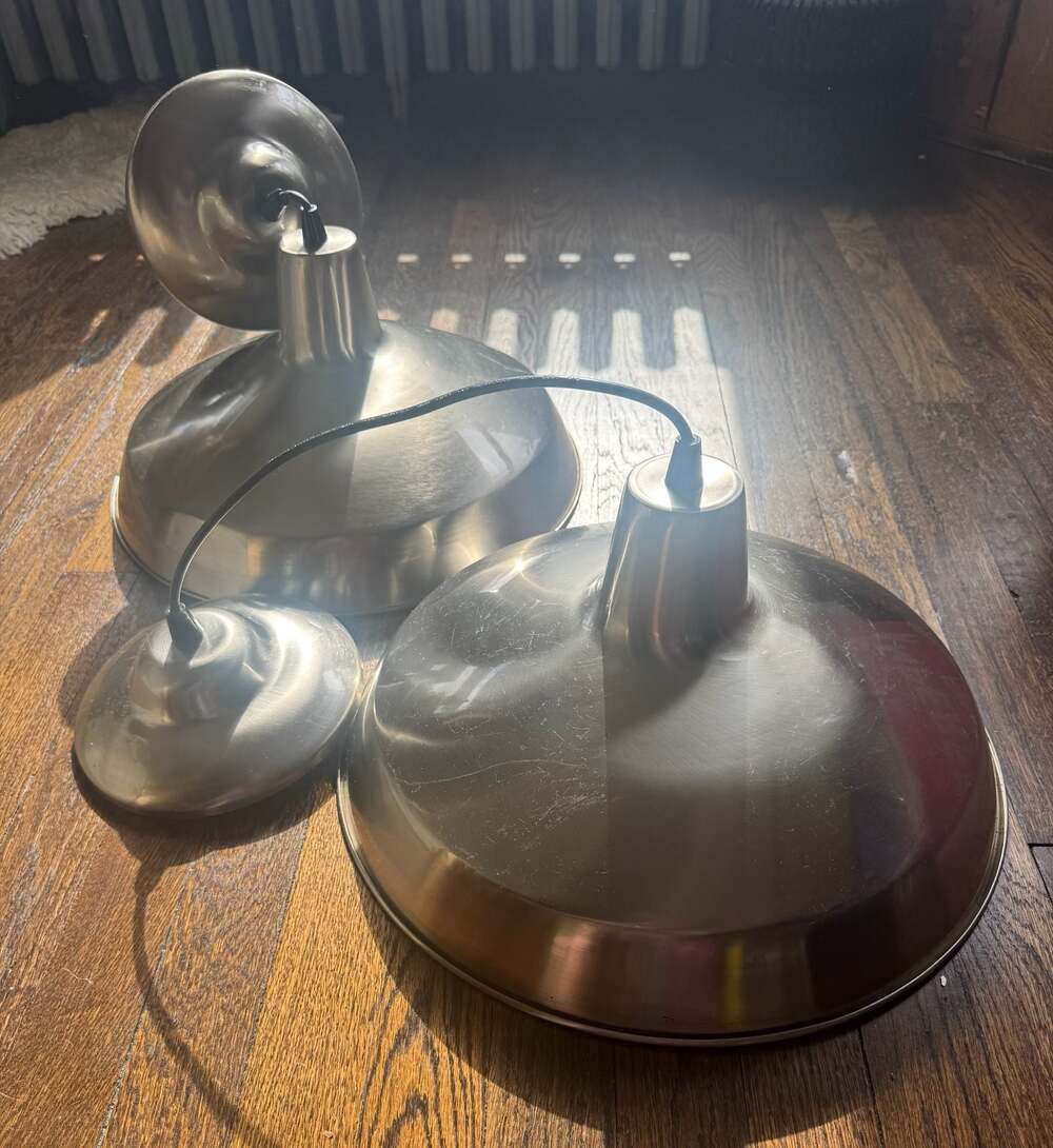 LIGHTS Progress Lighting Brushed Nickel Industrial 16” Pendant LOT (2 pcs)
